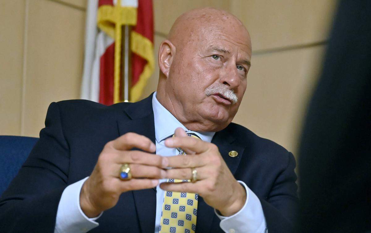 Fresno mayor Jerry Dyer addresses a wide range of topics during a Q&A session with Bee reporter Melissa Montalvo Monday, Feb. 9, 2026 at City Hall in Fresno.