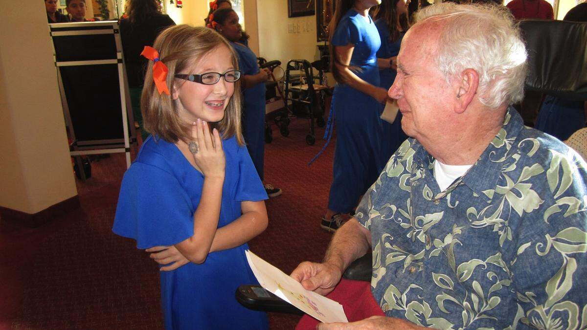 Richard Rozier with Elora Heasley, one of his 49 great-grandchildren.