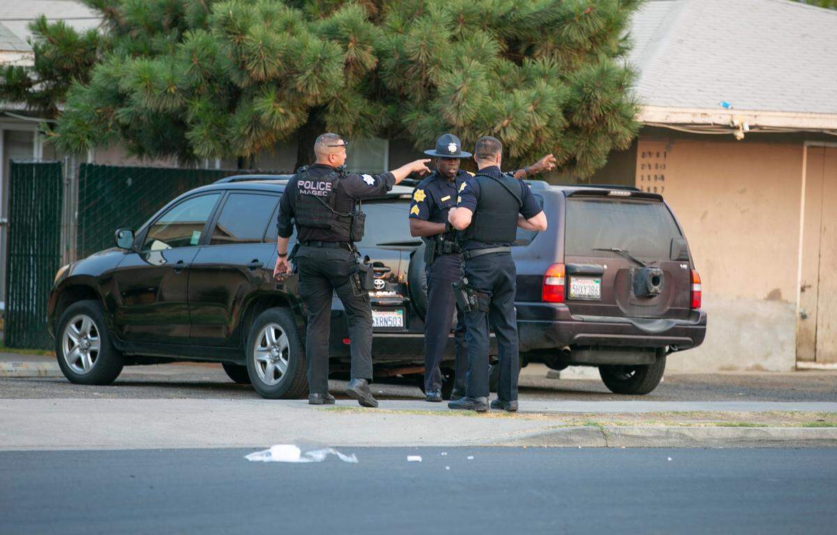 Fresno police investigating a fatal shooting Friday, Sept. 24, 2021, at Rowell and Grove avenues in the southeast area of the city.