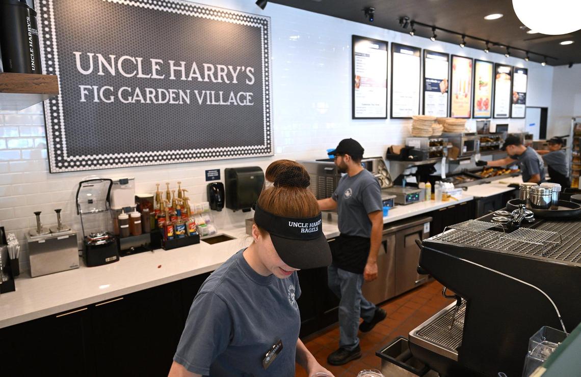Uncle Harry’s New York Bagelry & Coffeehouse has re-opened in Fig Garden Village, right next door to its former location. Photographed Wednesday, July 2, 2025 in Fresno.