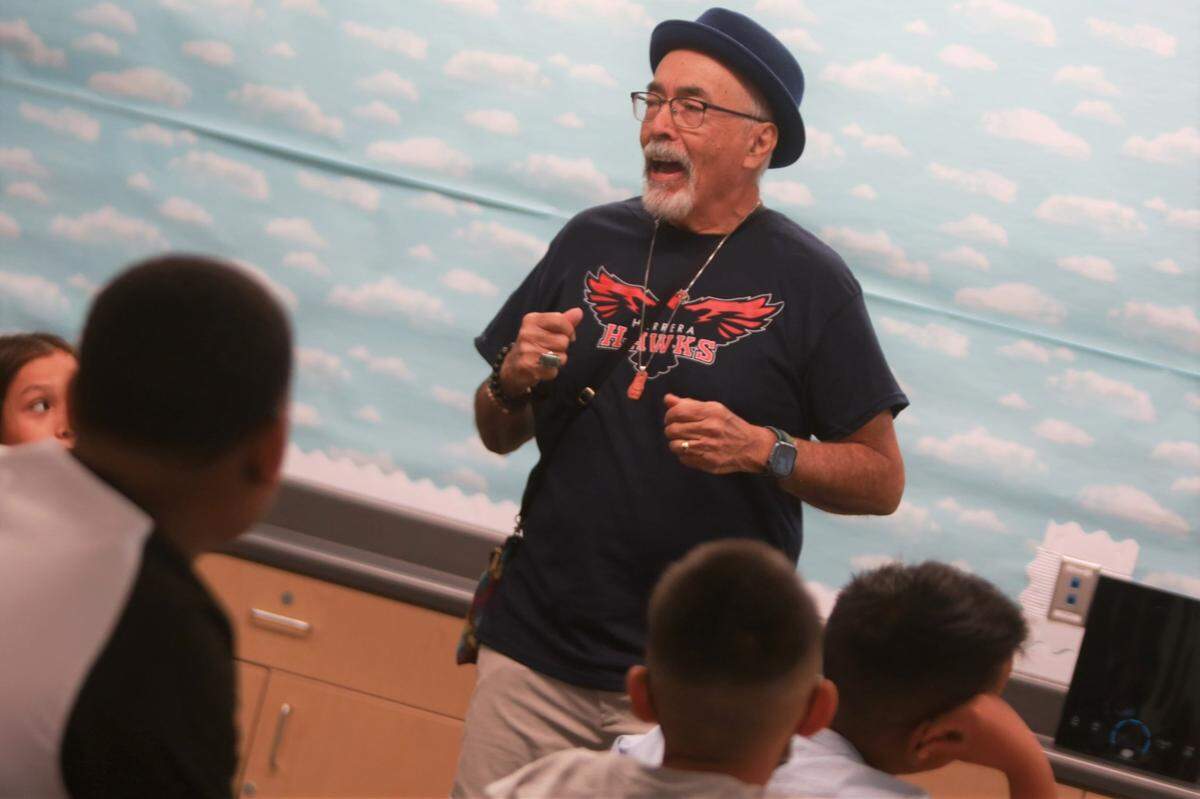 Juan Felipe Herrera addressed Myisha Lea’ea’s fourth-grade class on the first day that Juan Felipe Herrera Elementary School opened its doors, he delivered a five-word “magic message” for the students: “You have a beautiful voice.”