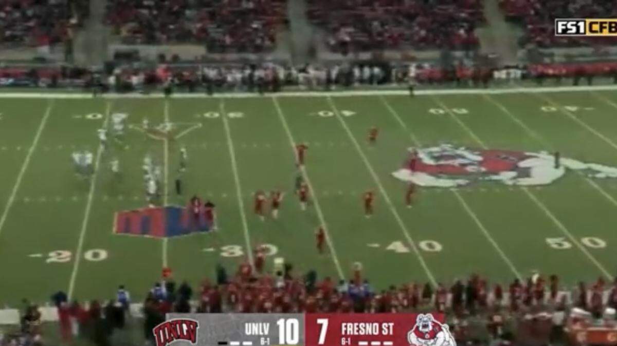 FS1 had to break away from the college football game between Fresno State and UNLV because of technical difficulties on Saturday, Oct. 28, 2023.