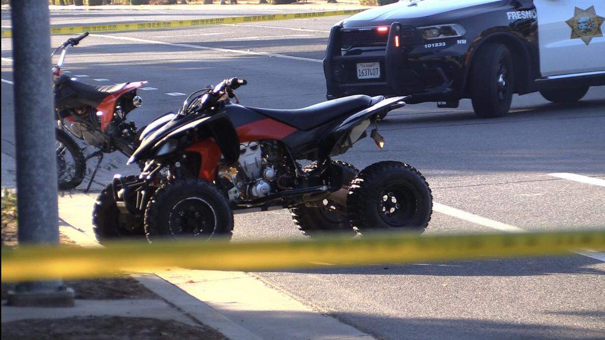 An investigation is underway after a teenager was seriously injured while crashing on a quad in Fresno, California on Sunday, Oct. 15, 2023.