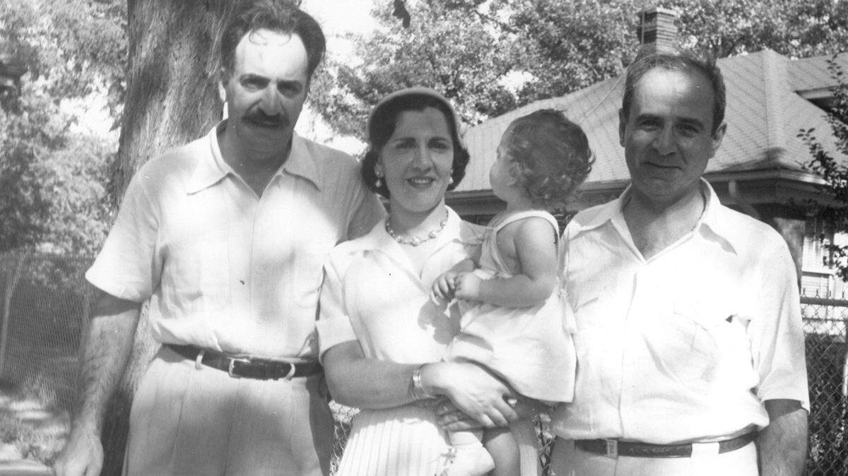 Fresno best-selling author William Saroyan, at left, with the Kelikians — Alice, Ovsanna, and Hampar.