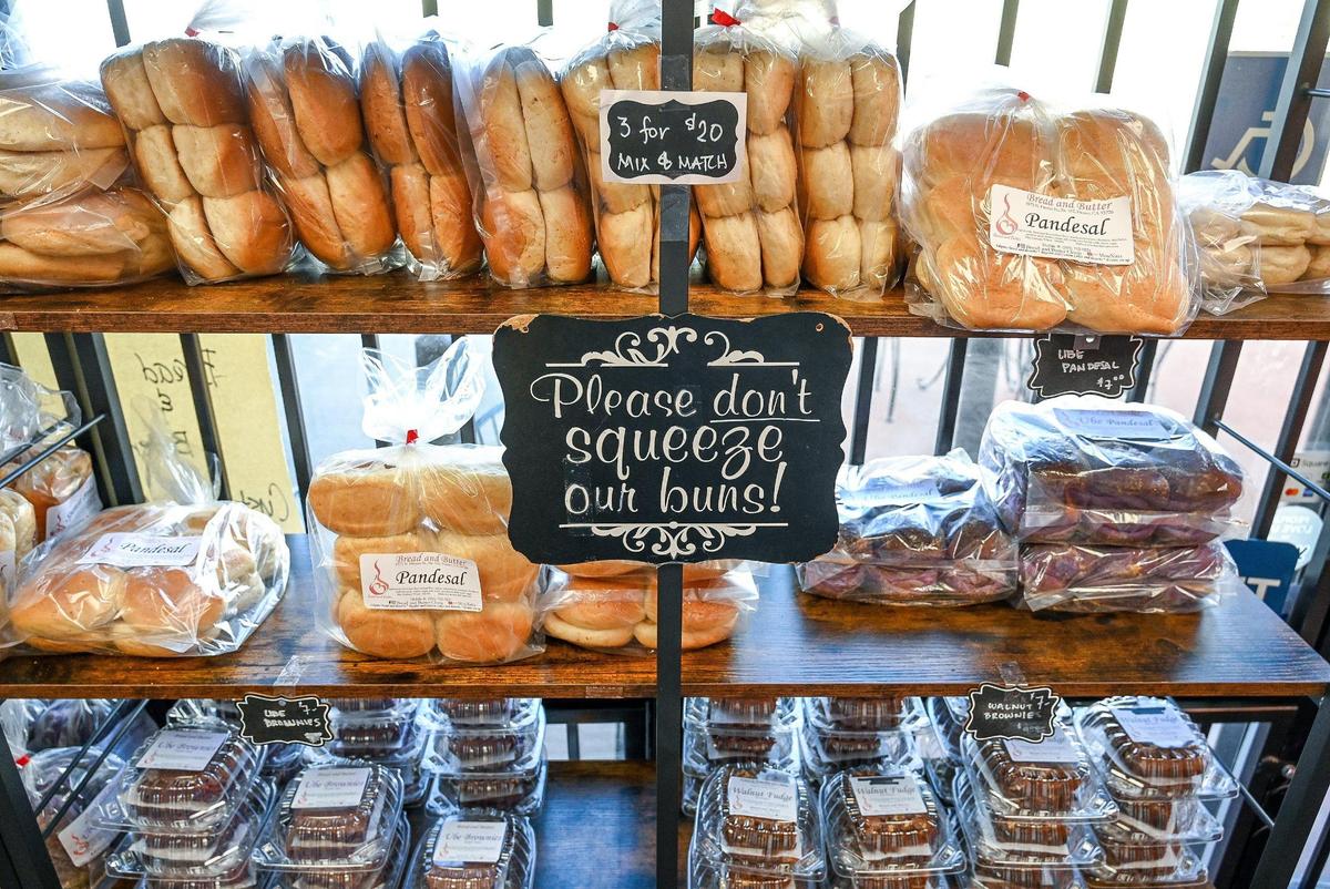 Bread and Butter, a Filipino bakery, sells a variety of Filipino-style breads like señorita bread and ube, made from purple yams. They recently opened a brick-and-mortar bakery near Fresno and Gettysburg after first getting started at a farmers market.