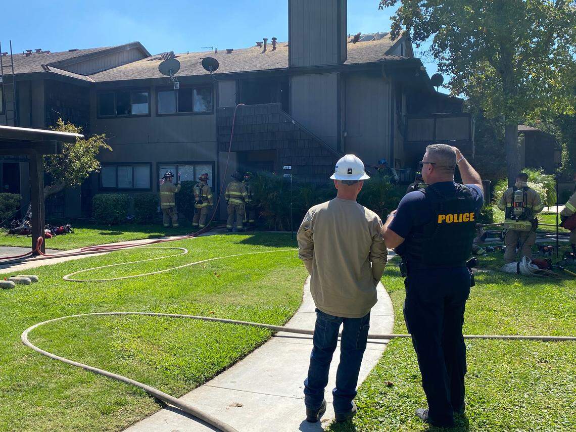 A fire in a condominium displaced at least two people Wednesday, Sept. 21, 2022, in a complex with a history of fires, according to a Fresno Fire Department spokesperson.