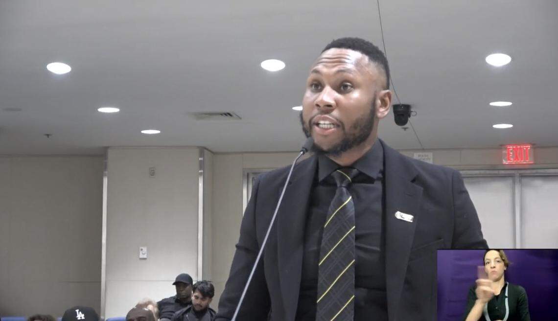 Robert Golden, founder and CEO of the Golden Charter Academy, advocates for the construction of a new $24.5 million campus on Belmont Avenue across from Fresno Chaffee Zoo during the Dec. 5, 2024, Fresno City Council meeting.