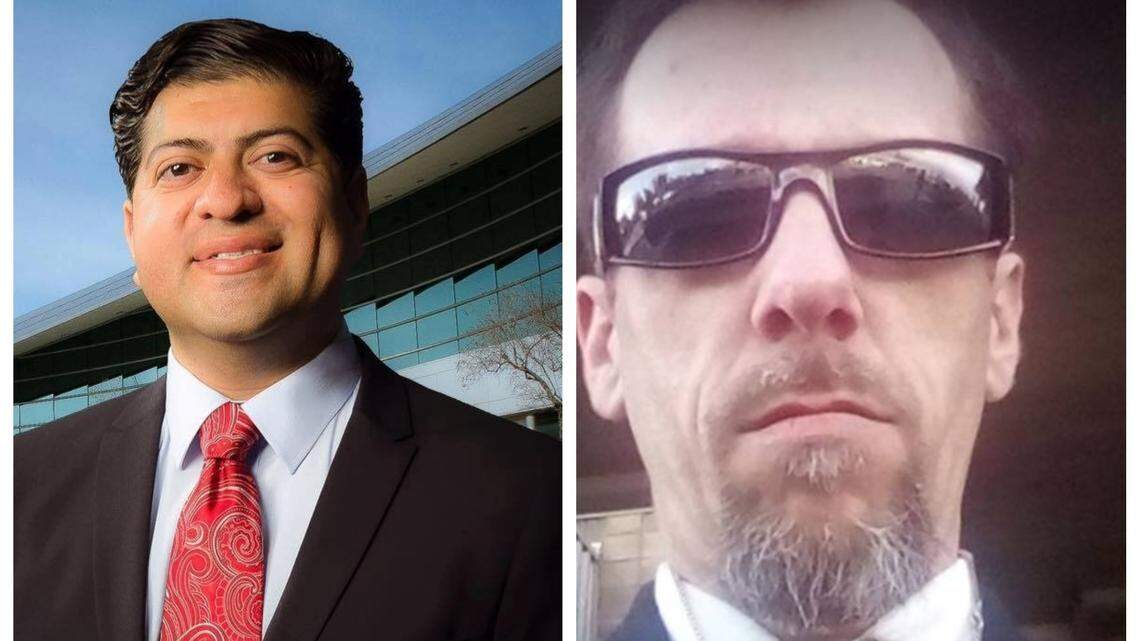 Fresno City Councilman Luis Chavez, left, and his challenger Paul Condon, right.
