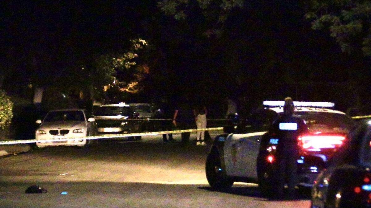 Police investigate a shooting that took place at San Jose and Forkner avenues in Fresno, California on Friday, Sept. 30, 2022. A man was shot in the upper body.