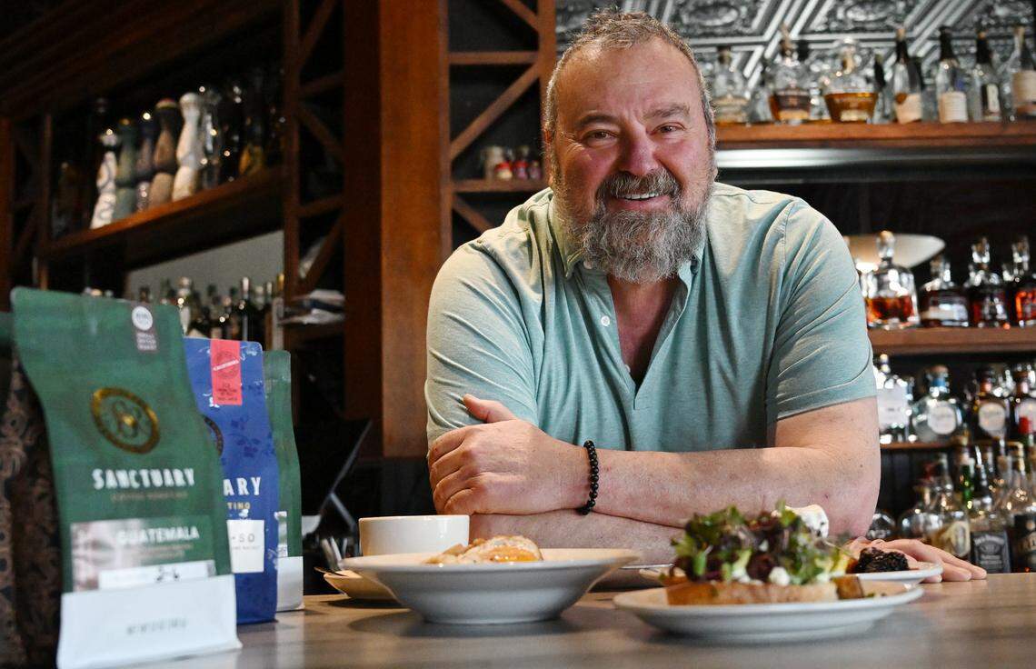 Vatche Moukhtarian has started offering counter service breakfast and brunch along with offering his Sanctuary Roasting coffee drinks at his Cracked Pepper Bistro, photographed Tuesday, March 10, 2026 in Fresno.