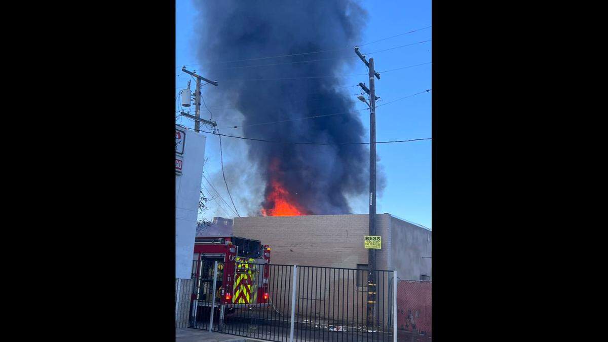 A fire at apartment complex near Belmont and Glenn in Fresno, California, on Monday, July 25, 2022, was first reported at 10:55 a.m.