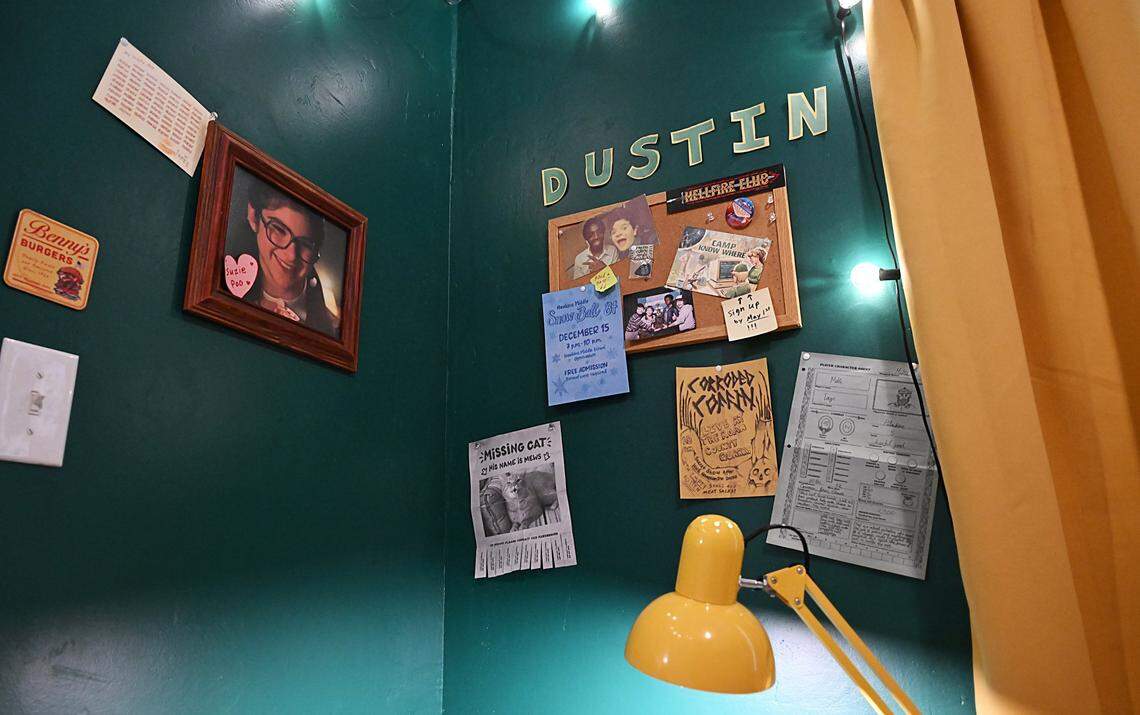 A corner of Dustin's bedroom is decorated with Stranger Things themes in an Airbnb house, photographed Tuesday, Jan. 13, 2026 in Clovis.