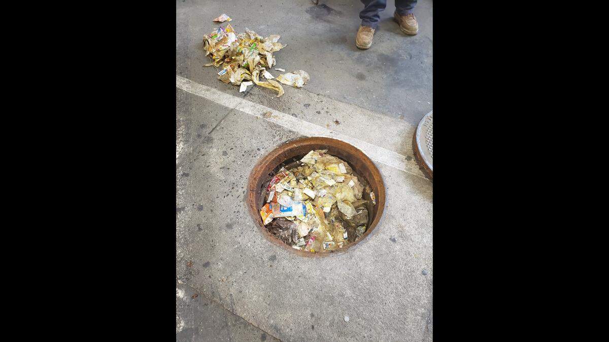 A clogged waste line was inspected on Monday, Aug. 26, during repairs at the Fresno County Jail’s North Annex.