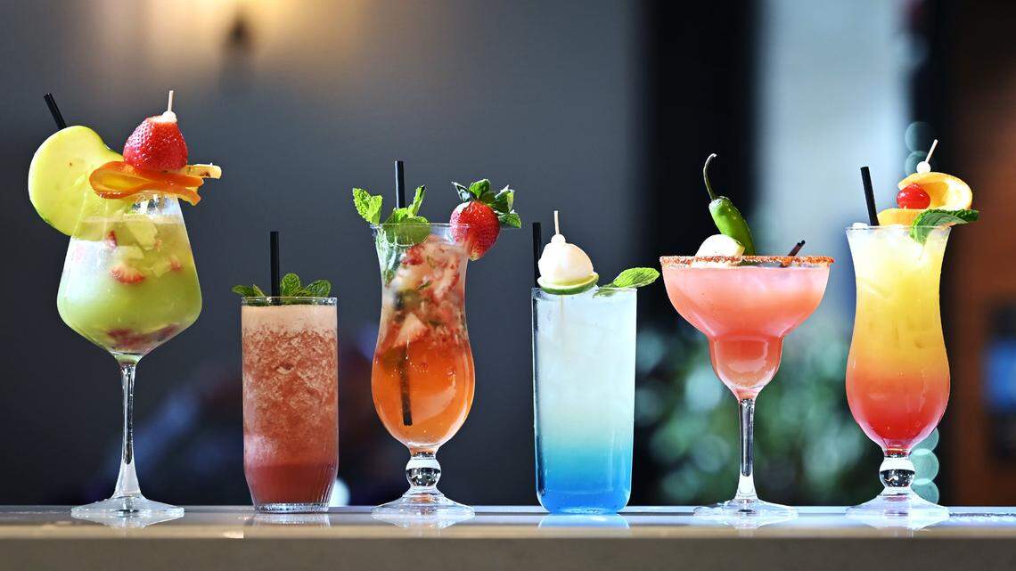 Colorful mocktails are available at The Yellow Chilli which has just opened on North Palm Avenue, bringing modern Indian food to Fresno. Photographed Wednesday Jan. 7, 2026.