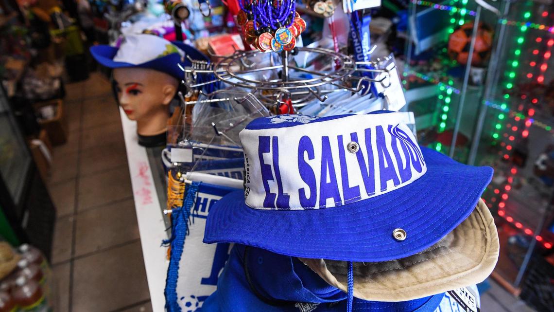 A Salvadoran hat is displayed among many other Central American gifts at the Recuerdos de Mi Pais (Memories of my Country) shop in Mendota on Thursday, June 10, 2021.