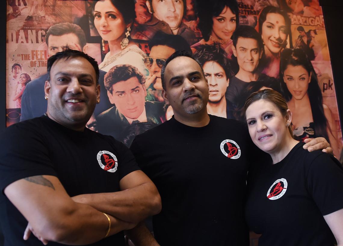 Bollywood Indian Street Food owners Sonu Mehra, left, Goldie Bedi, center, and Patricia Cervantes, right, photographed Wednesday, Feb. 20, 2019 in Fresno.