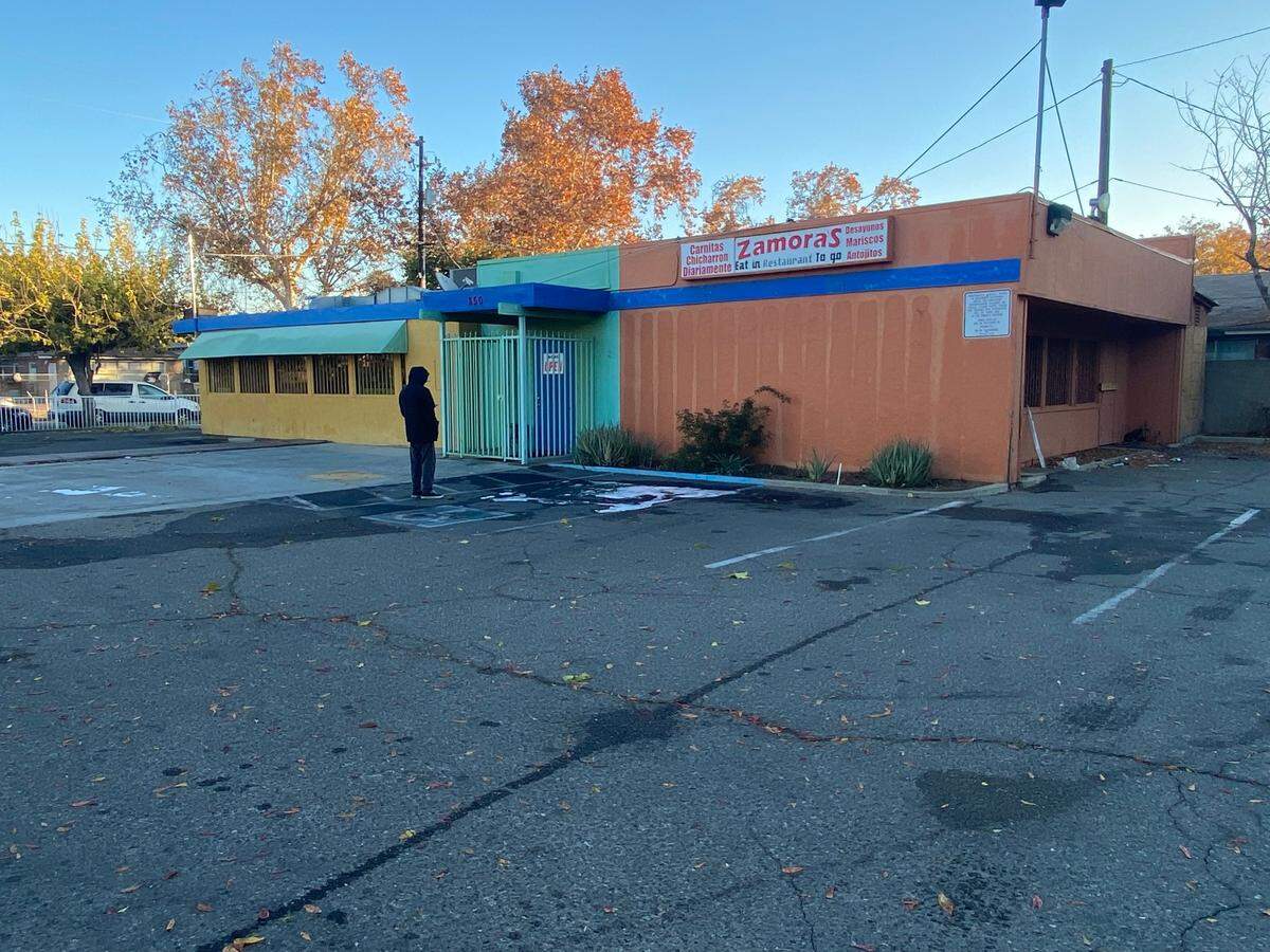 Zamora’s Carnitas Restaurant on Fresno Street near the Highway 180 overpass was damaged by a fire Tuesday, Nov. 29, 2022, according to Fresno Fire Department.