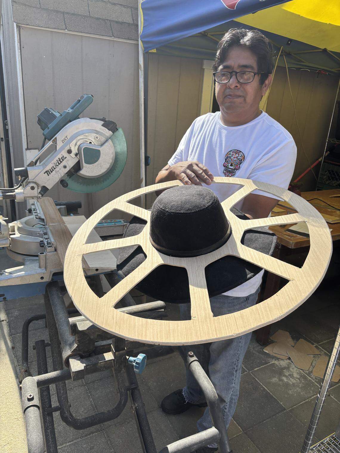 Leticia Valencia has brought La Catrina of Visalia to life for over a decade. She and her husband, Claudio Martínez, create the dresses La Catrina wears each year.