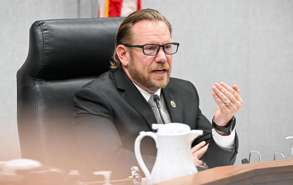 District 5 Supervisor Nathan Magsig speaks during the Fresno County Board of Supervisors meeting on Tuesday, Jan. 7, 2025.