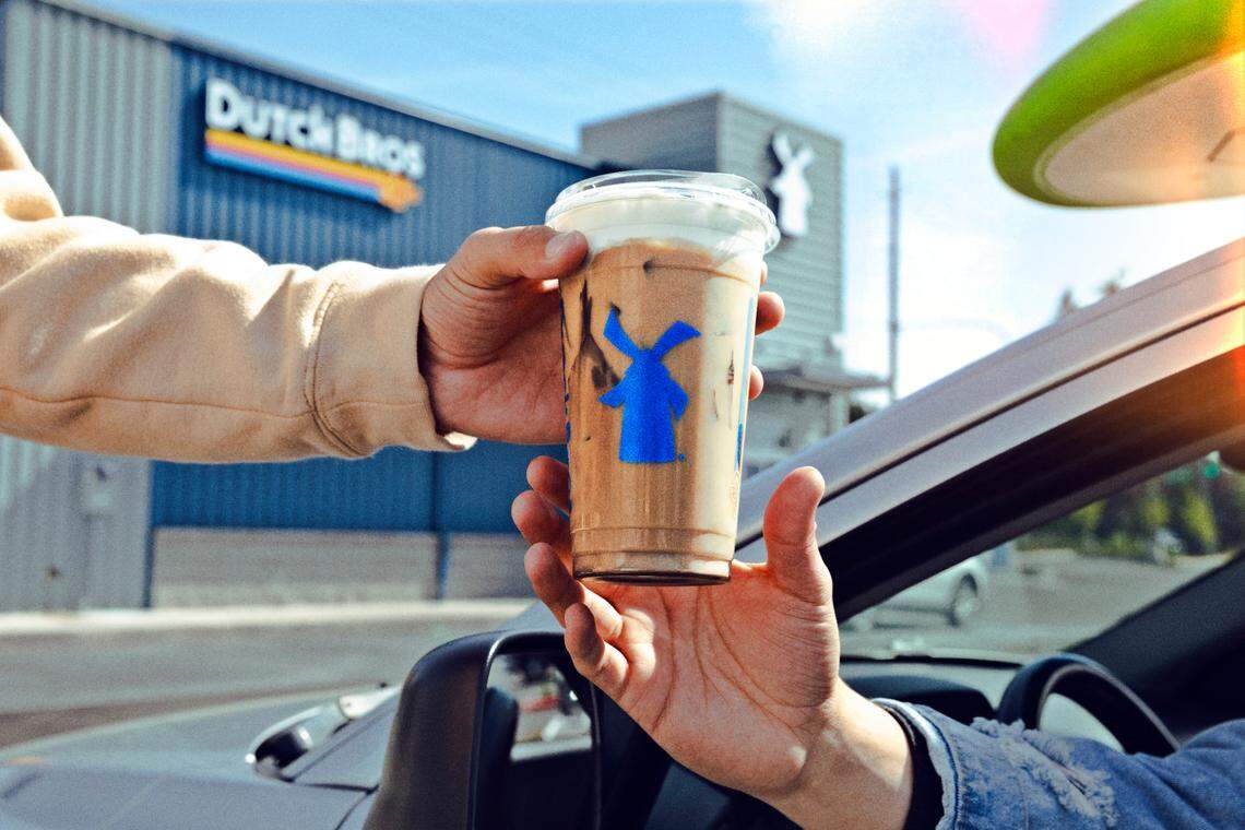 Dutch Bros Coffee offers iced and hot coffee drinks.