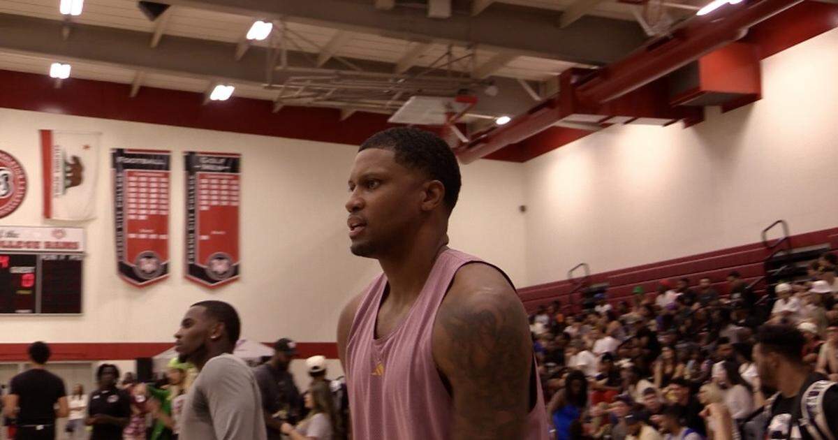 NBA free agent Rudy Gay at a basketball at Fresno City College on Sunday, July 30, 2023.