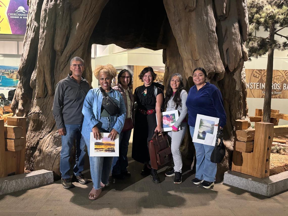 Patricia Vázquez Topete, center, returned to Mexico in May after two decades in California. Pictured with friends that became a second family.