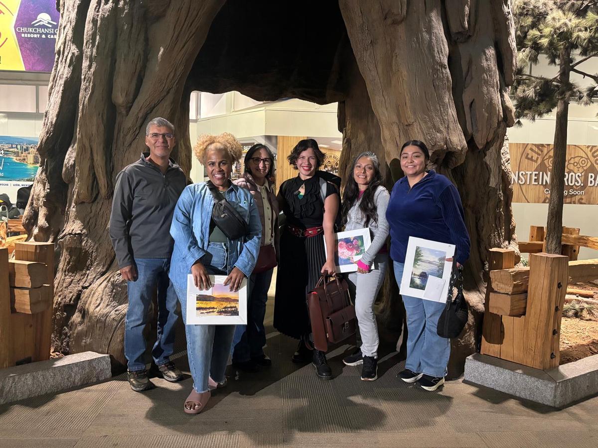 Patricia Vázquez Topete, center, returned to Mexico in May after two decades in California. Pictured with friends that became a second family.
