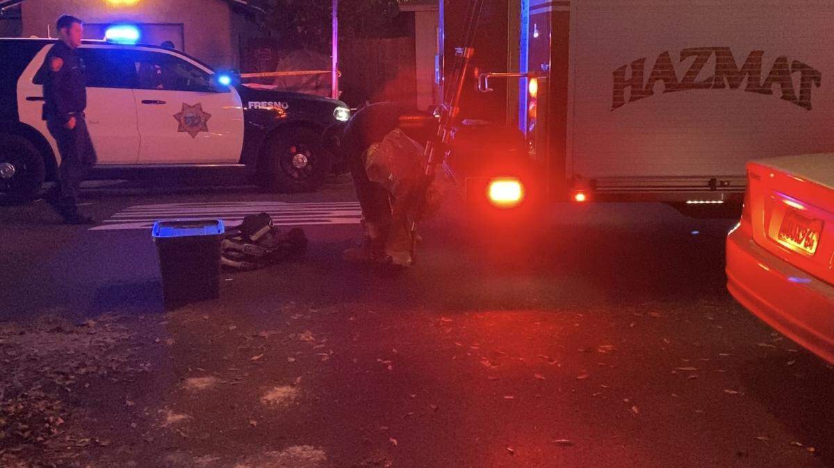 Authorities responded to a home after four people were found unconscious in Fresno, California on Tuesday, Dec. 31, 2024.