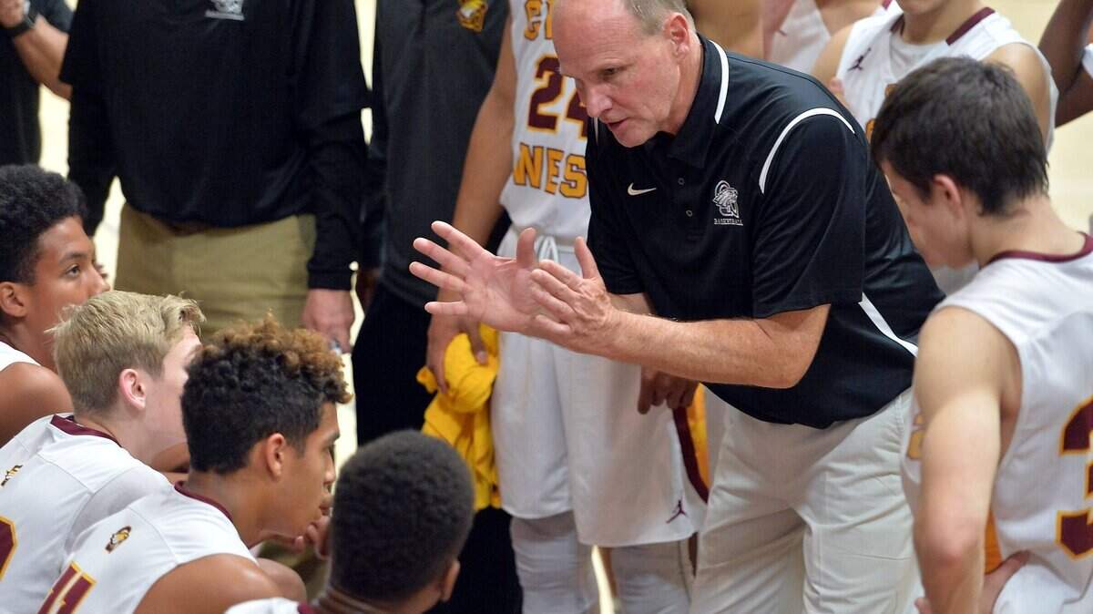 Clovis West head coach Vance Walberg on the sidelines during a time out during a game against Independence in a Nike Invitational boys basketball tournament at Clovis West High School on Wednesday, Dec. 14, 2016.