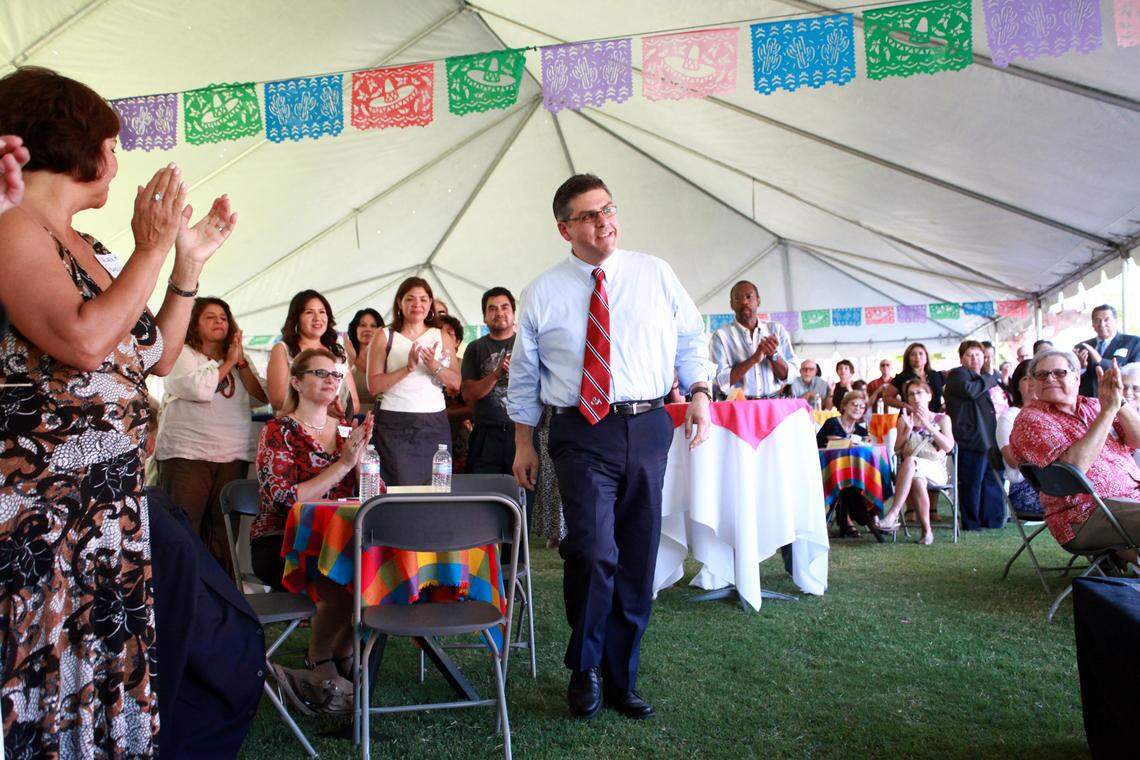 New Fresno State University President Dr. Joseph I. Castro was welcomed during a reception hosted by Arte Américas and various other Latino organizations Aug. 14, 2013.