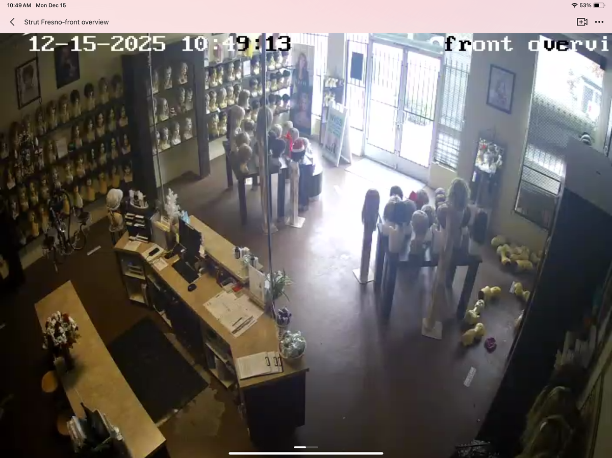 Inside Strut Hair Solutions after a robbery on Dec. 16.
