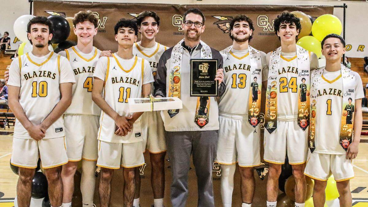 Drew Hall was presented with an award honoring his 10 years of coaching for Golden West.