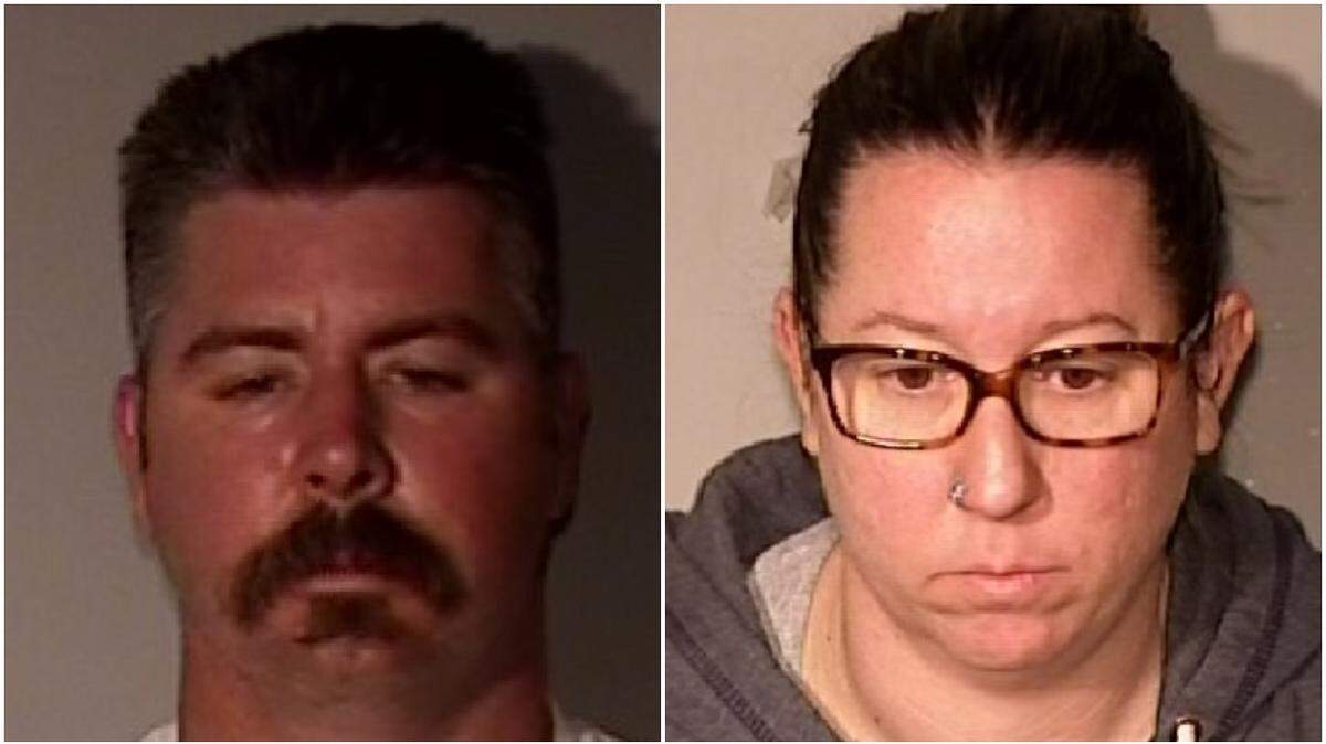 Ashley Riedel, left, and Angela Riedel, right, of Kingsburg were booked into Fresno County Jail, on Thursday, July 9, 2020, accused of child abuse and assault.