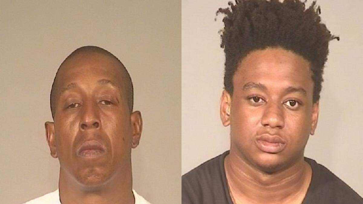 Fresno police arrested Terry Bowlin, left, and Christopher Wilds on firearms charges during the holiday weekend.