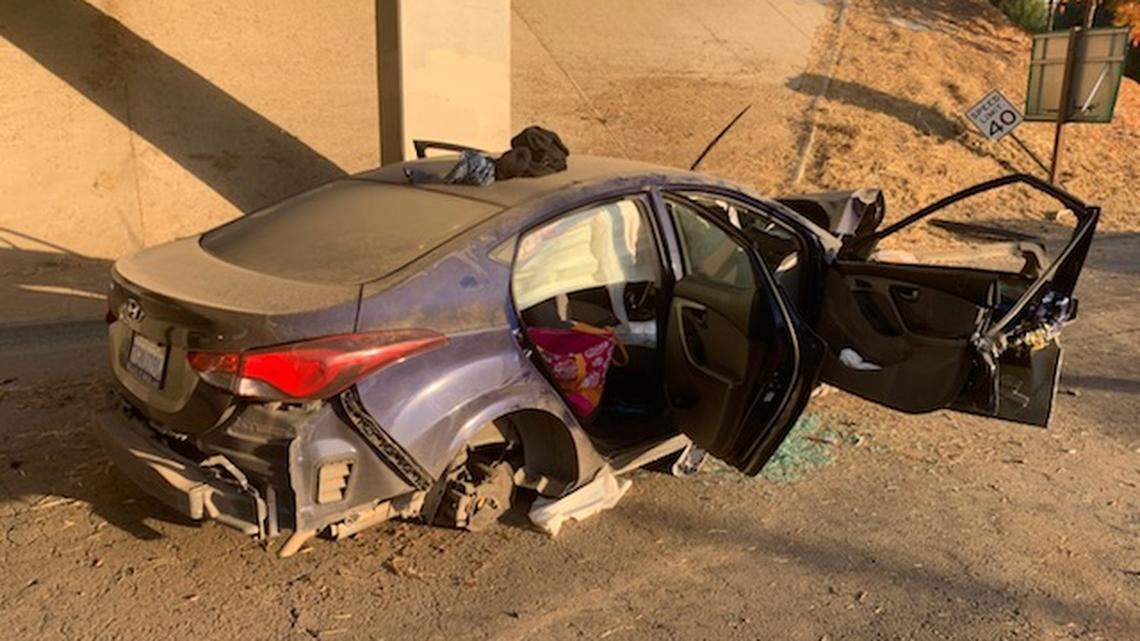 A woman allegedly speeding down Highway 43 crashed her car in Selma on Friday, Nov. 22, 2019.