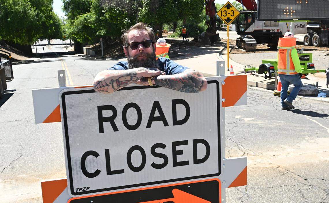 Ian Cookson, co-owner of Libelula, says road closures for high speed rail construction around his cafe could kill his business, during an interview Monday, April 20, 2026 in downtown Fresno.