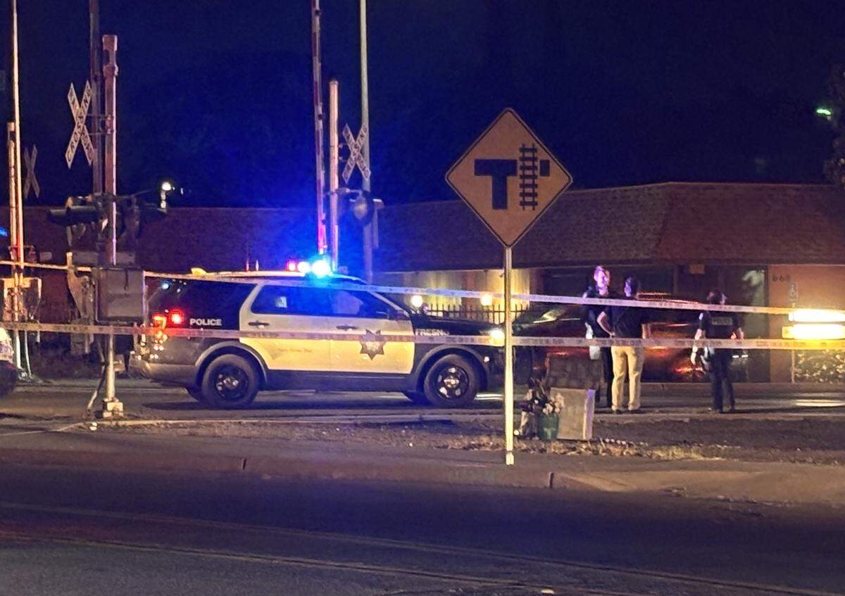A person was hit by a train near Shields and Wishon avenues in Fresno around 9:30 p.m. Wednesday, May 14, 2026.