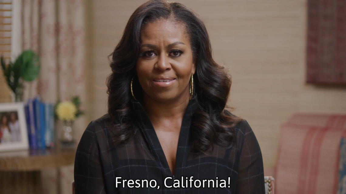 Former First Lady Michelle Obama announces Fresno as the next partner city of the ‘Pass the Love’ campaign.