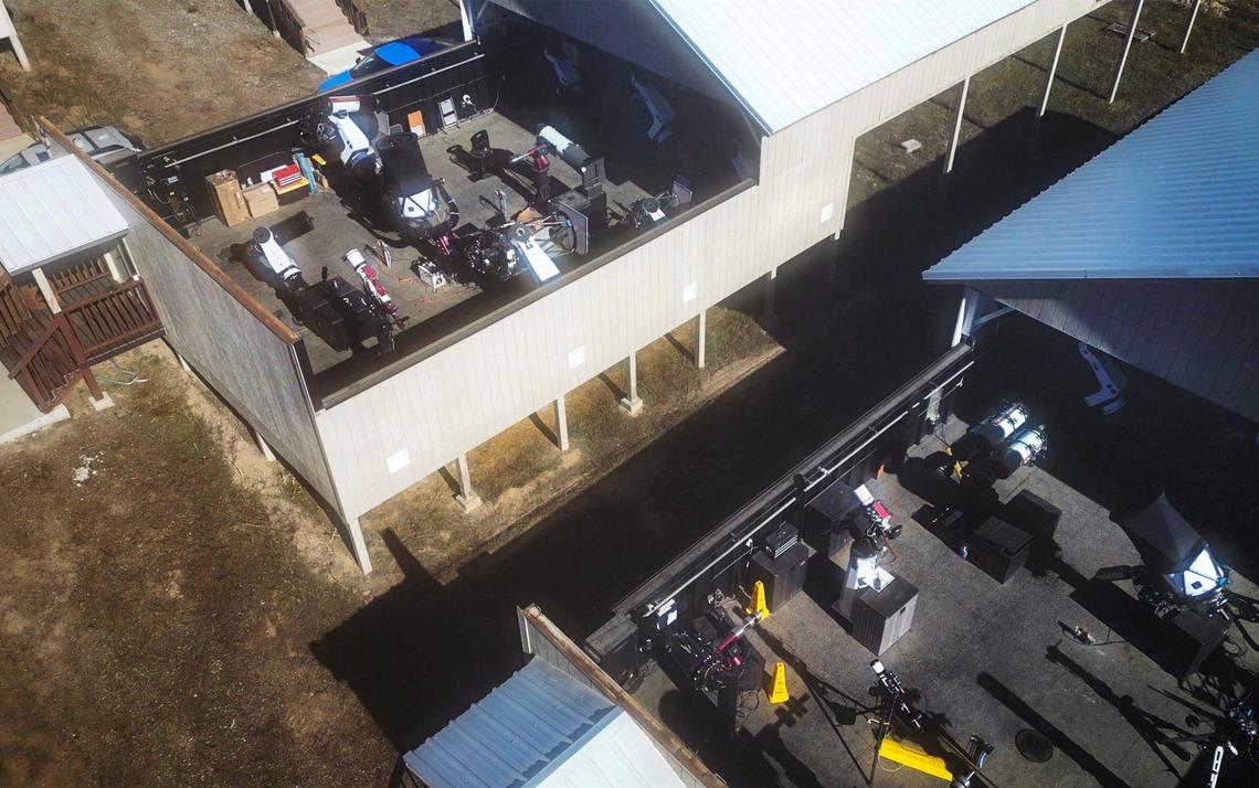Sierra Remote Observatory features roll-back rooftops for clear night sky observation. Photographed Tuesday, Jan. 21, 2025 near Auberry.