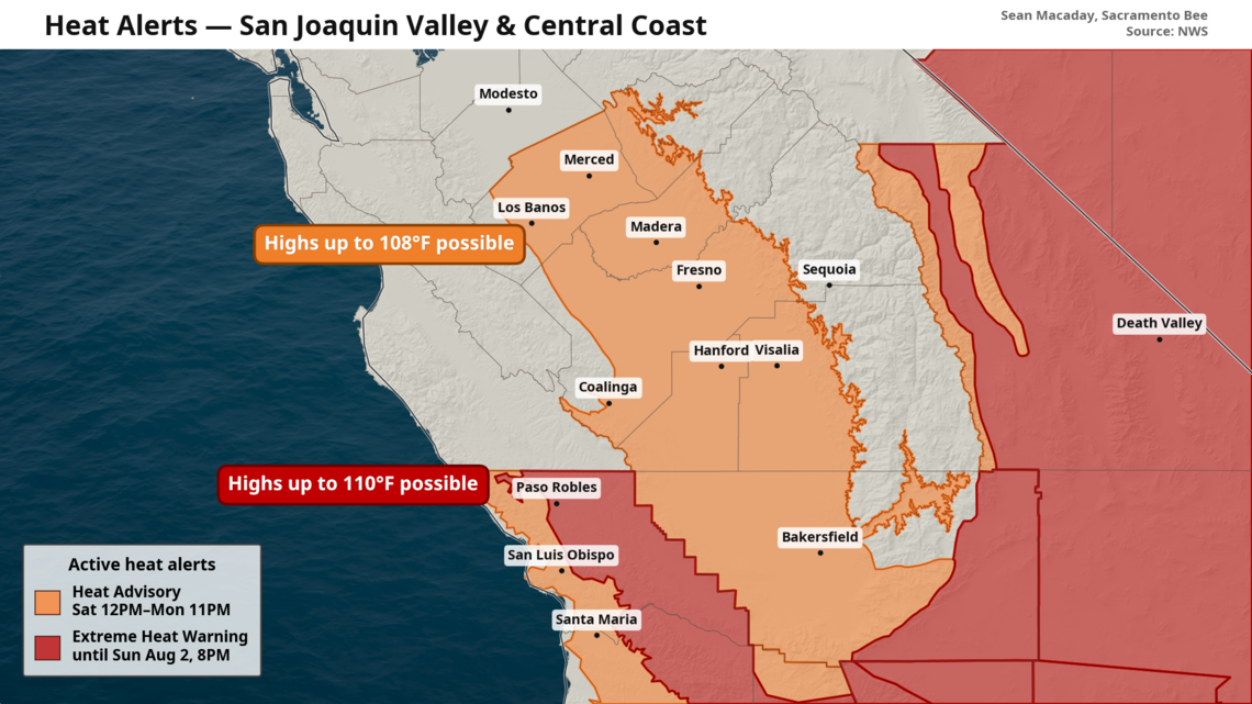 Heat advisory, extreme heat warning issued for SLO County