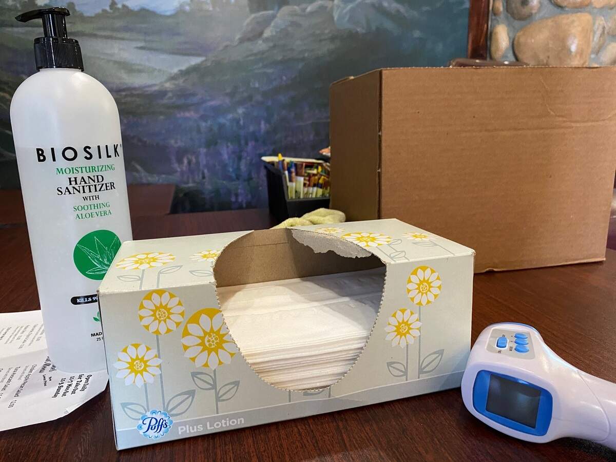 Customers must have their temperature read as they enter the building. Hand sanitizer is available for staff and customers throughout the restaurant.