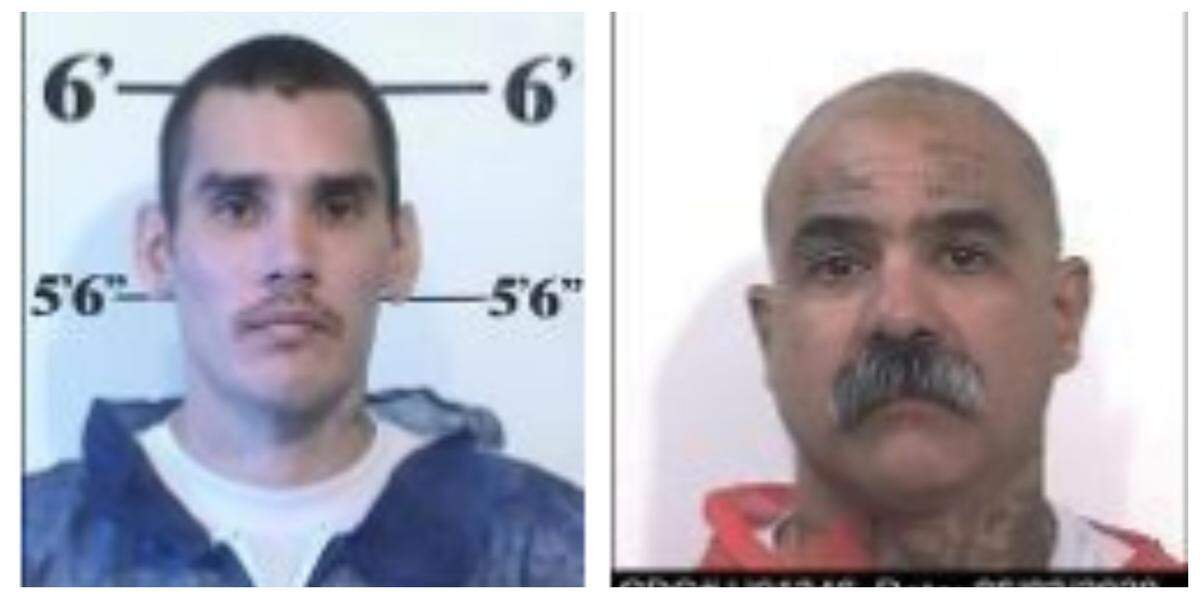 Edward Cisneros, left, and Raul Alvarado are accused of killing another inmate at the Corcoran State Prison Substance Abuse Treatment Facility.