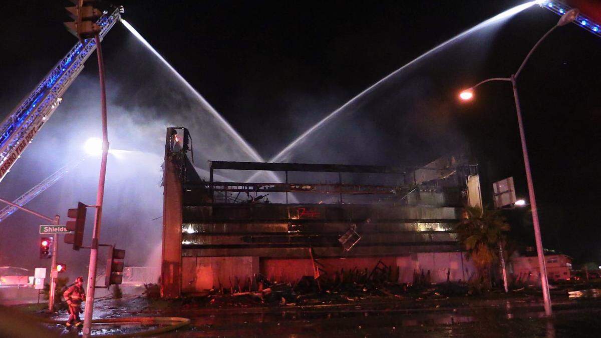 A multistory former banquet hall in Fresno burned overnight into Monday, Jan. 30, 2023, Fresno Fire Department said.
