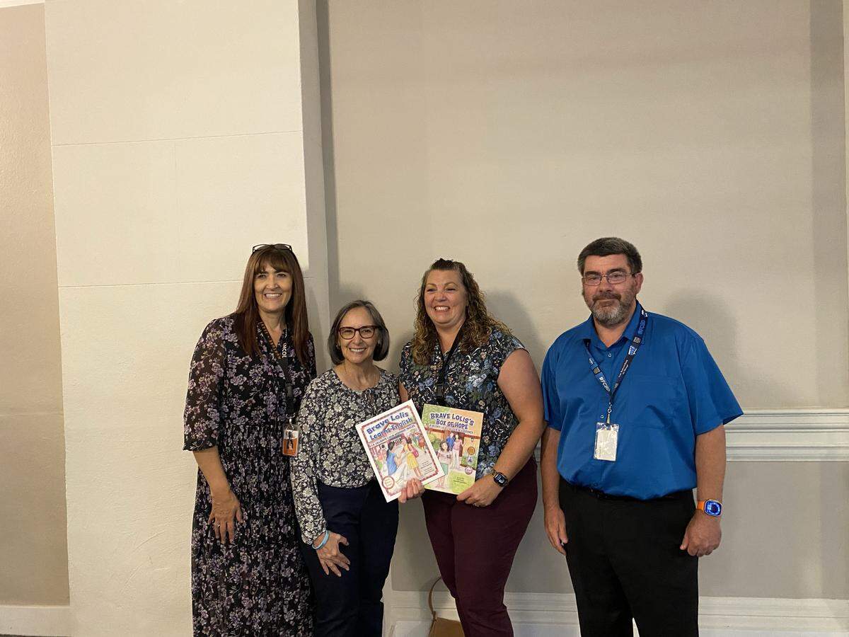 Armida Espinoza with educators and members from the California League of Educators in Madera.