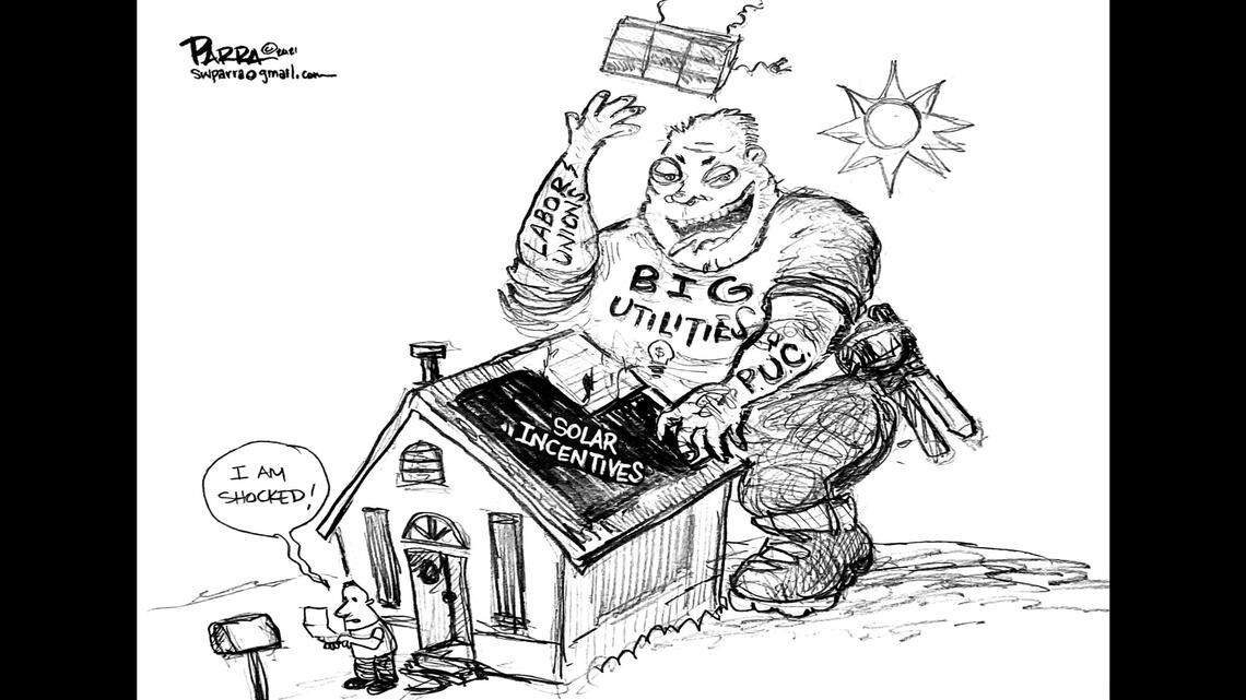 Big battle over solar power in California: SW Parra opinion cartoon