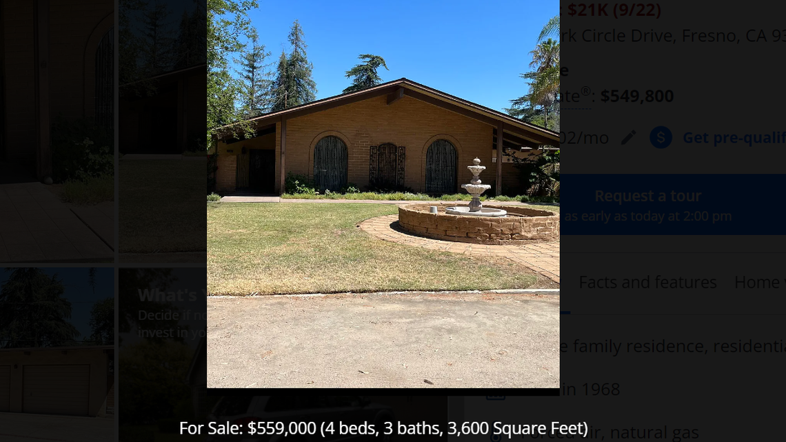 Listing for a Sunnyside neighborhood home that was once the site of several Fresno murders. The house has been sold.