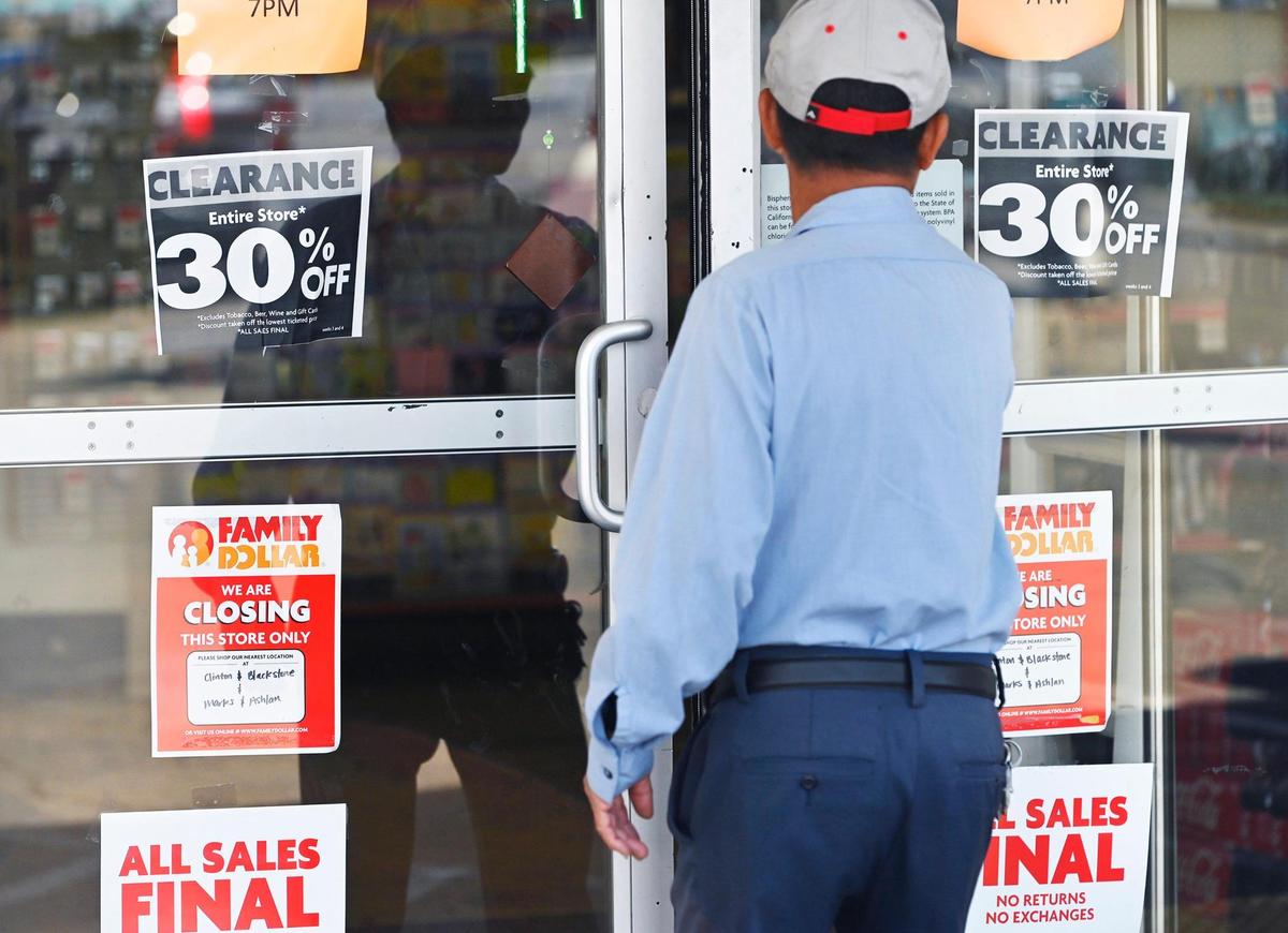 A customer arrives at the soon-to-close Family Dollar store at Clinton and Fruit avenues in Fresno.