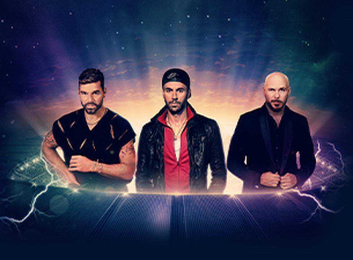 Enrique Iglesias, Ricky Martin y Pitbull inician la segunda etapa de su gira 'The Trilogy Tour' el 30 de enero de 2024, en el Save Mart Center.