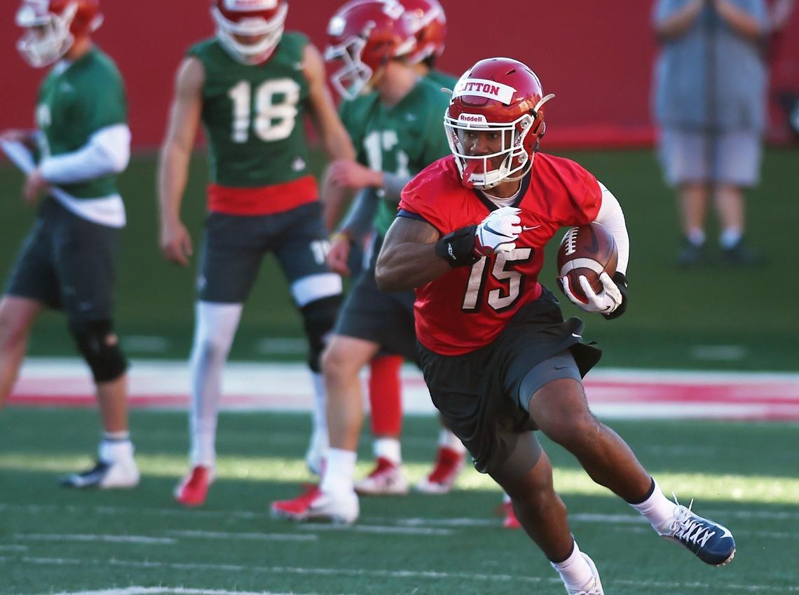 Fresno State tight end Cam Sutton caught two red zone touchdown passes in the Bulldogs’ first scrimmage of the spring Saturday March 23, 2019. “He can be a difference maker for us, some thing a little bit different,” offensive coordinator Ryan Grubb said. “We just have to continue to be creative and find ways to get Cam involved in those spots.”