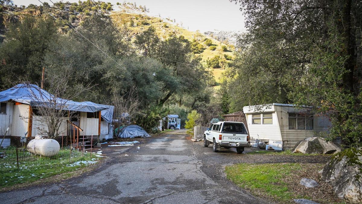 Mobile homes in the El Portal Trailer Park near Yosemite on Tuesday, Dec. 28, 2021.